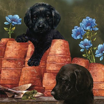 Image showing  1,000 pc. Puppies at Play by Bob Giordano Jigsaw Puzzle, 24 in. x 30 in.
