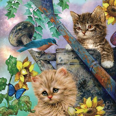 Image showing  1,000 pc. Sunflower Kittens by Bob Giordano Jigsaw Puzzle, 24 in. x 30 in.