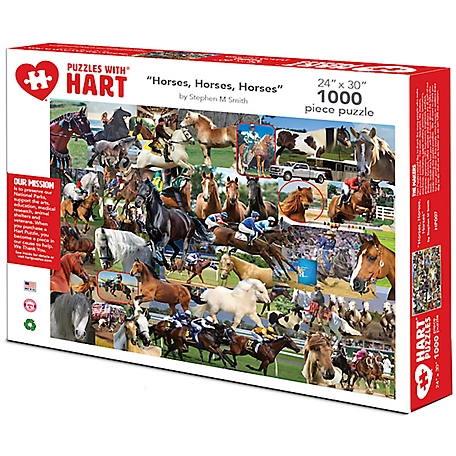 Hart Puzzles 1,000 pc. Horses by Steve Smith Jigsaw Puzzle, 24 in. x 30 in.