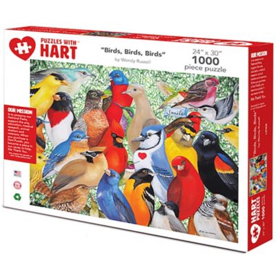 Hart Puzzles 1,000 pc. Birds by Wendy Russell Jigsaw Puzzle, 24 in. x 30 in.