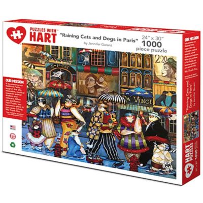 Hart Puzzles 1,000 pc. Raining Cats and Dogs in Paris by Jennifer Garant Jigsaw Puzzle, 24 in. x 30 in.