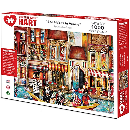 Hart Puzzles 1,000 pc. Bad Habits in Venice by Jennifer Garant Jigsaw Puzzle, 24 in. x 30 in.