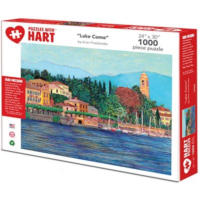 Hart Puzzles 1,000 pc. Lake Como by Allan Friedlander Jigsaw Puzzle, 24 in. x 30 in.