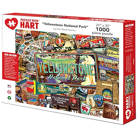 Hart Puzzles 1,000 pc. Yellowstone National Park by Kate Ward Thacker Jigsaw Puzzle, 24 in. x 30 in.