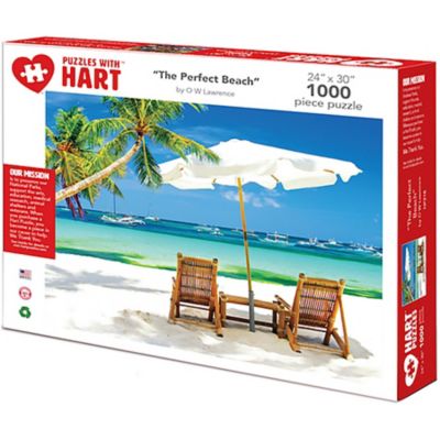 Hart Puzzles 1,000 pc. The Perfect Beach by O W Lawrence Jigsaw Puzzle, 24 in. x 30 in.