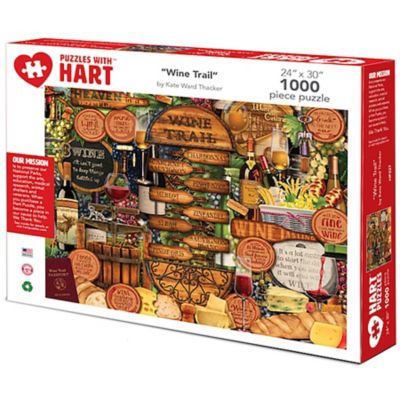 Hart Puzzles 1,000 pc. Wine Trail by Kate Ward Thacker Jigsaw Puzzle, 24 in. x 30 in.