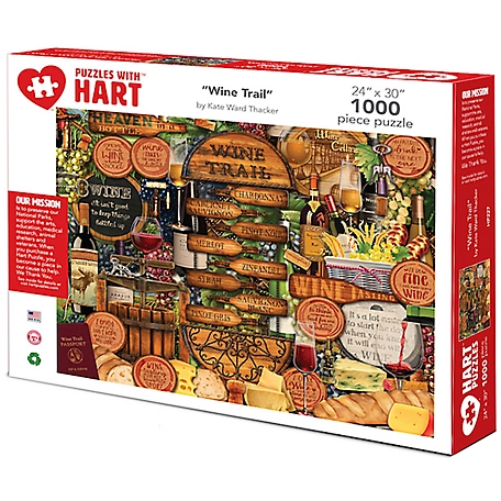 Hart Puzzles 1,000 pc. Wine Trail by Kate Ward Thacker Jigsaw Puzzle, 24 in. x 30 in.