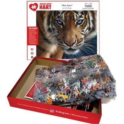 Image showing  1,000 pc. Blue Eyes Tiger by Colin Bogle Jigsaw Puzzle, 24 in. x 30 in.