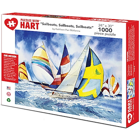 Hart Puzzles 1,000 pc. Sailboats by Kathleen Parr Mckenna Jigsaw Puzzle, 24 in. x 30 in.