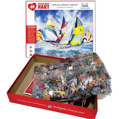 Image showing  1,000 pc. Sailboats by Kathleen Parr Mckenna Jigsaw Puzzle, 24 in. x 30 in.