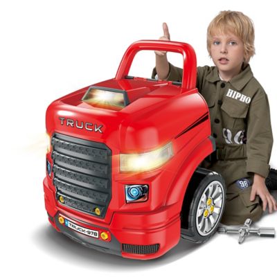 Image showing 8 th The Bubble Factory Ltd Truck Mechanic Engine Workshop, Red, Cool Take Apart and Rebuild Engine with Remote Car Key