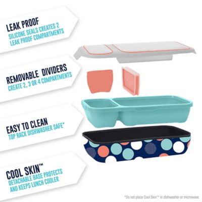 Image showing  Bento Switch Up Leakproof Insulated Lunch Box with Bottle and Adjustable Dividers, Navy