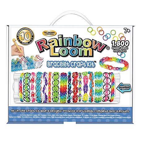 Rainbow Rubber Band Knitter 1400+ Loom Bands Starter Kit, 32