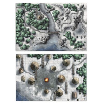 Dungeons & Dragons Icewind Dale Encounter: 2 Map Set - (2 x 20 x3 0 in.) - GF9's Official Tapletop Maps, 72805