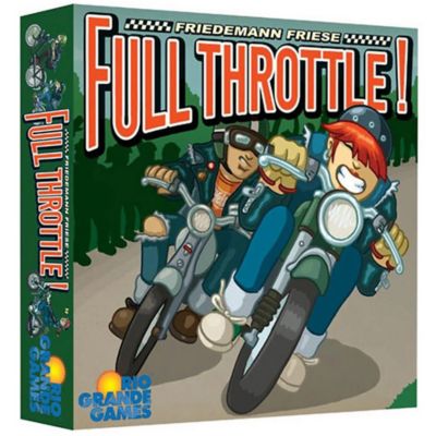 Rio Grande Games Full Throttle Moped Racing Betting Card Drafting Board Game, For Ages 14+, 2-6 Players, 30-60 Minute Game Play