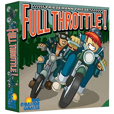Rio Grande Games Full Throttle Moped Racing Betting Card Drafting Board Game, For Ages 14+, 2-6 Players, 30-60 Minute Game Play