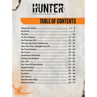 Image showing  Hunter The Reckoning 5th Edition Roleplaying Game Character Journal, Hardback