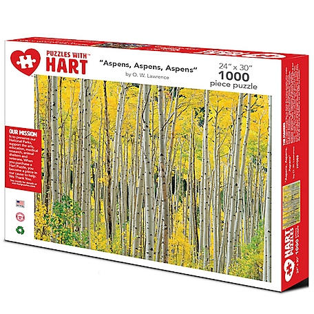 Hart Puzzles 1,000 pc. Aspens by O W Lawrence Jigsaw Puzzle, 24 in. x 30 in.