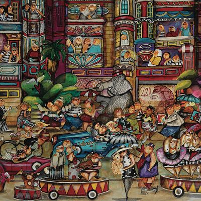 Image showing  1,000 pc. Elephant Walk by Jennifer Garant Jigsaw Puzzle, 24 in. x 30 in.