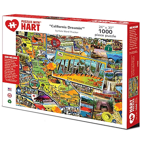 Hart Puzzles 1,000 pc. California Dreamin' by Kate Ward Thacker Jigsaw Puzzle, 24 in. x 30 in.