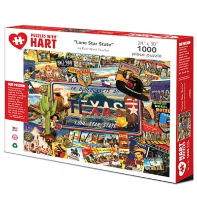Hart Puzzles 1,000 pc. Lone Star State by Kate Ward Thacker Jigsaw Puzzle, 24 in. x 30 in.
