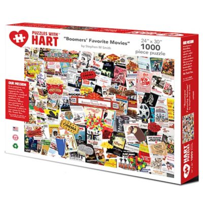Hart Puzzles 1,000 pc. Boomers' Favorite Movies by Steve Smith Jigsaw Puzzle, 24 in. x 30 in.
