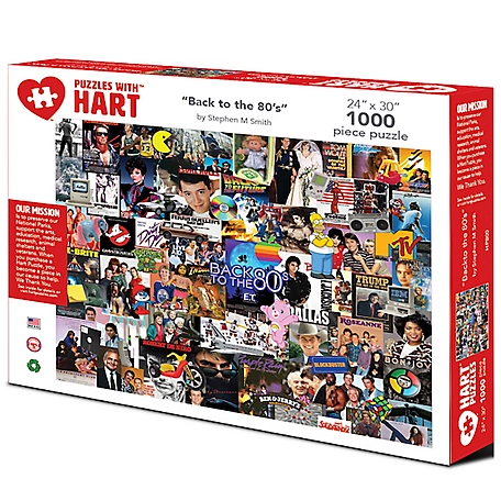 Hart Puzzles 1,000 pc. Back to the 80s by Steve Smith Jigsaw Puzzle, 24 in. x 30 in.