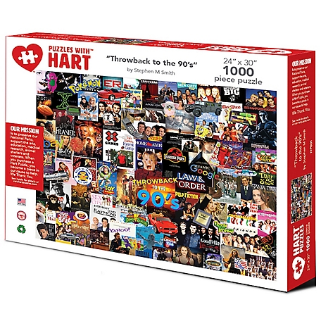 Hart Puzzles 1,000 pc. Throwback 90s by Steve Smith Jigsaw Puzzle, 24 in. x 30 in.