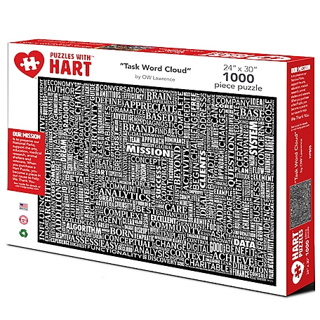 Hart Puzzles 1,000 pc. Task Word Cloud by O W Lawrence Jigsaw Puzzle, 24 in. x 30 in.