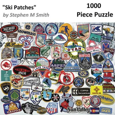 Image showing  1,000 pc. Ski Patches by Steve Smith Jigsaw Puzzle, 24 in. x 30 in.