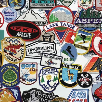 Image showing  1,000 pc. Ski Patches by Steve Smith Jigsaw Puzzle, 24 in. x 30 in.