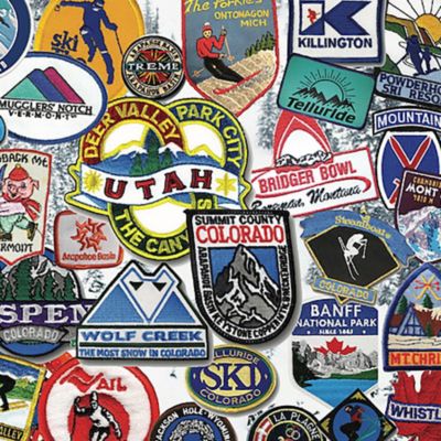 Image showing  1,000 pc. Ski Patches by Steve Smith Jigsaw Puzzle, 24 in. x 30 in.