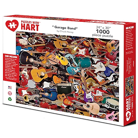 Hart Puzzles 1,000 pc. Garage Band by Chuck Haney Jigsaw Puzzle, 24 in. x 30 in.
