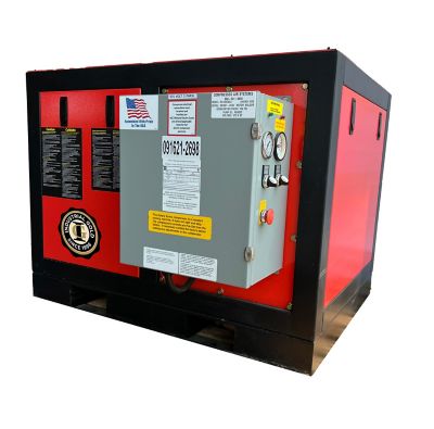 Image showing  10 HP 3 Phase Enclosed Rotary Screw Compressor, 208/230V, 40 CFM at 150 PSI, Air/Oil Cooler