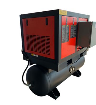 Image showing  10 HP 80 gal. Horizontal Rotary Screw Compressor, 208 to 230V, 3 Phase, 35 CFM at 150 PSI