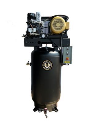 Industrial Gold 7.5 HP 80 gal. Vertical Open Frame Rotary Screw Air Compressor/Oil Cooler, 208 to 230V, 3 Phase