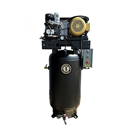 Industrial Gold 7.5 HP 80 gal. Vertical Open Frame Rotary Screw Air Compressor/Oil Cooler, 208 to 230V, 3 Phase