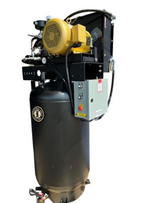 Image showing  10 HP 80 gal. Vertical Rotary Screw Air Compressor/Oil Cooler, 208 to 230V, 3 Phase, 40 CFM