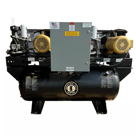 Industrial Gold 10 HP 120 gal Duplex Horizontal Rotary Screw Air Compressor 208 to 230 V 3 Phase Rotary Screw Air Compressors