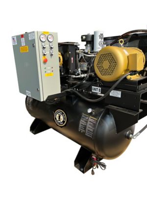 Image showing  15 HP 120 gal. Duplex Rotary Screw Air Compressor, 460 to 480V, 3 Phase, 55 CFM at 150 PSI