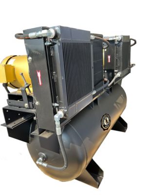 Image showing  15 HP 120 gal. Duplex Rotary Screw Air Compressor, 460 to 480V, 3 Phase, 55 CFM at 150 PSI