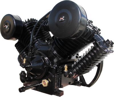 Image showing  7.5-15 HP 208/230/460/480V 2-Stage Cast-Iron Air Compressor Pump, 28 to 45 CFM at 175 PSI