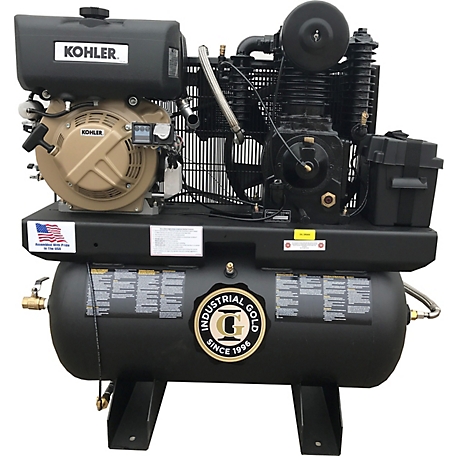 Industrial Gold 30 gal. Horizontal Platinum Series Electric Start Air Compressor, 16 CFM at 175 PSI