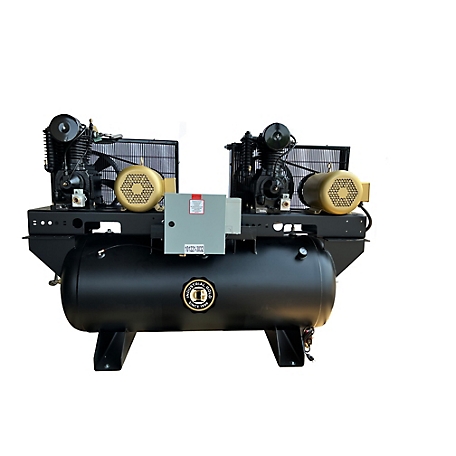 Industrial Gold 5 HP 120 gal. Tank-Mount Duplex Air Compressor, 208 to 230V, 1 Phase, 60 Hz