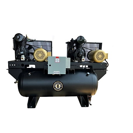 Industrial Gold 7.5 HP 120 gal. Horizontal Duplex Air Compressor, 208 to 230V, 1 Phase, 60 Hz