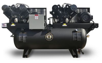 Image showing  7.5 HP 120 gal. Reciprocating Duplex Air Compressor, 460 to 480V, 3 Phase, 60 Hz