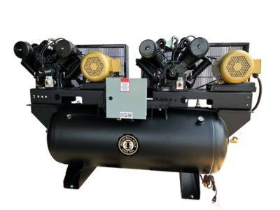 Industrial Gold 10 HP 120 Gal. Duplex Air Compressor, 208 to 230V, 3 Phase, 60 Hz, 35 CFM at 175 PSI, DCI1023E120H-P