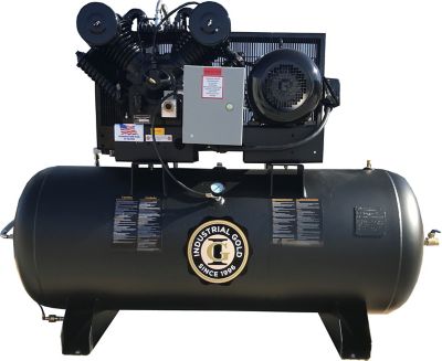 Industrial Gold 10 HP 120 gal. Horizontal Air Compressor, 208 to 230V, 3 Phase, 60 Hz, 35 CFM at 175 PSI