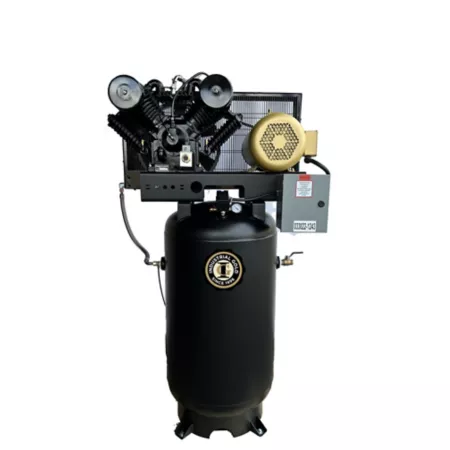 Industrial Gold 7.5 HP 80 Gal Vertical Air Compressor 208 to 230 V Single Phase 60 Hz 28 CFM to 175 PSI Stationary Air Compressors