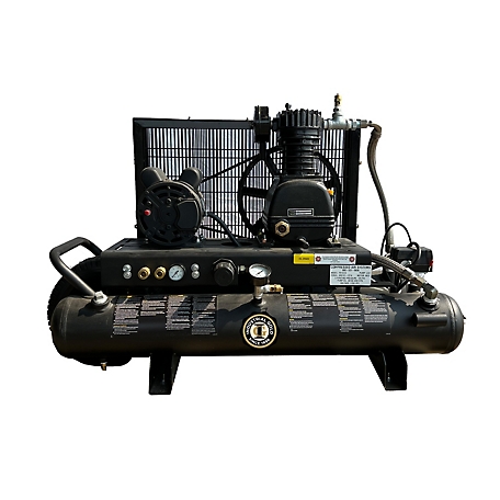 Industrial Gold 2 HP Wheel Barrow Style Portable Air Compressor, 110V, 60 Hz, 10 gal. Tank, 6 CFM at 125 PSI